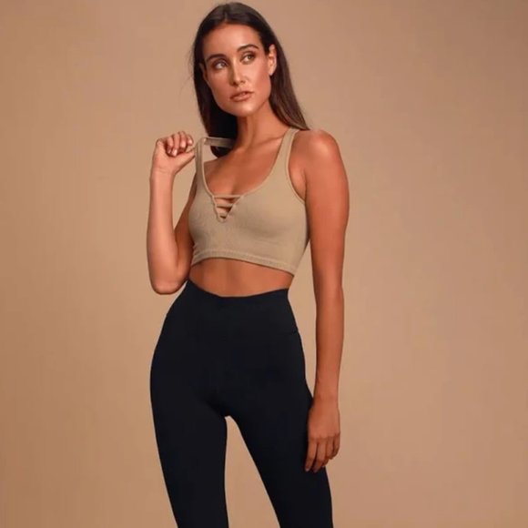 Free People Strapped In Ribbed Brami Nude Size XS/S (Fits 0-6) - Picture 4 of 6